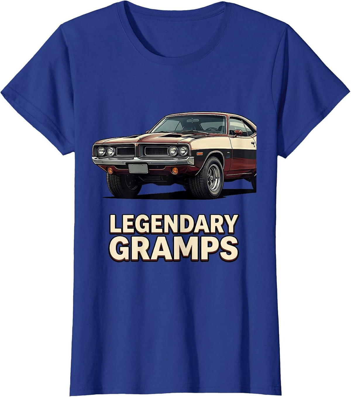 Women's Legendary Gramps Funny Grandpa Classic Car Enthusiast Humor T-Shirt - Royal Blue