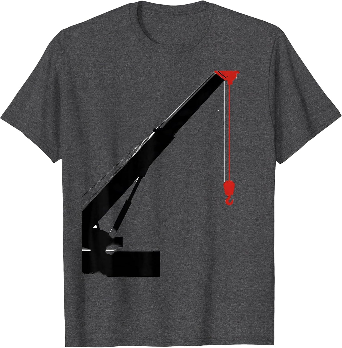 Men's Geometric Mobile Crane Operator Heavy Equipment Humor T-Shirt - Dark Heather Grey