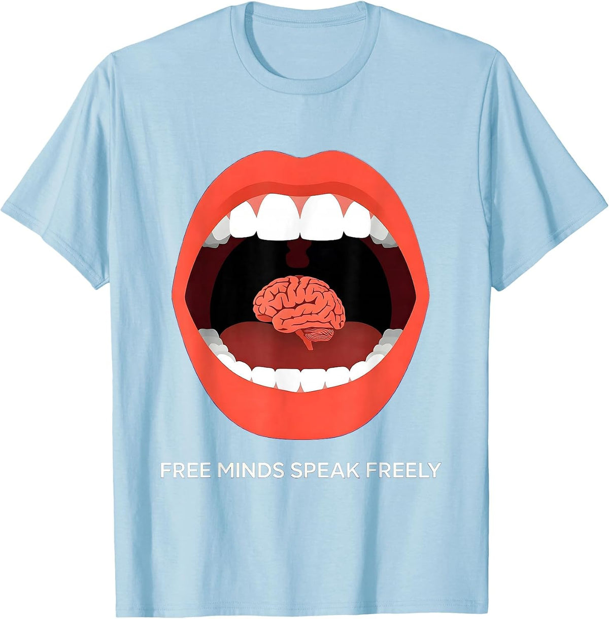 Men's Free Minds Speak Freely Freedom of Speech Design T-Shirt - Baby Blue
