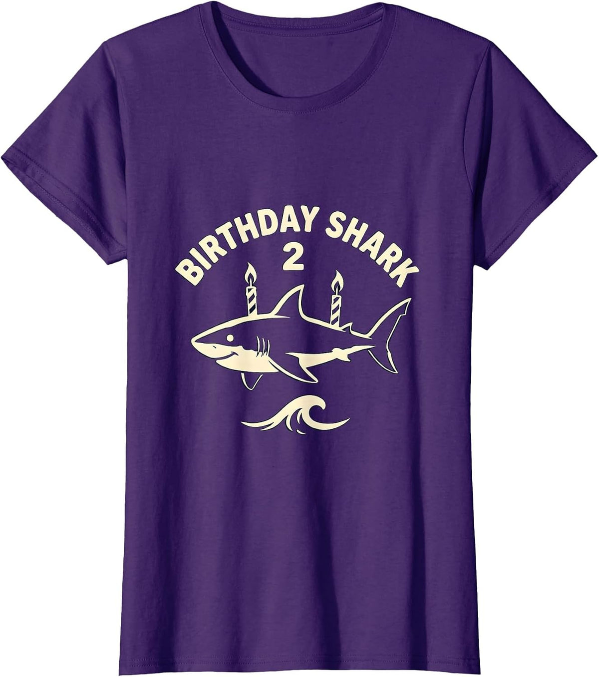 Women's Birthday Shark 2 Playful Toddler Party Whale Ocean Lover T-Shirt - Purple