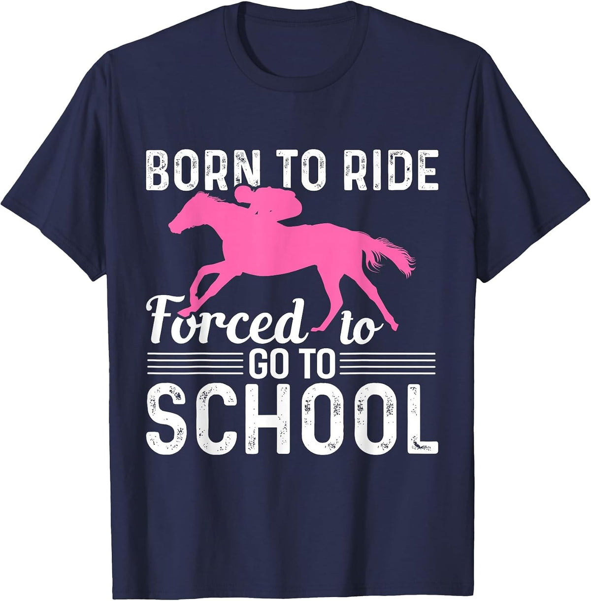 Horseback Riding Girl Funny Horse Girl T-Shirt - Navy Blue