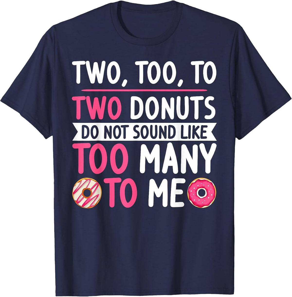 English Teacher Outfit Donut Graphic English Grammar Lessons T-Shirt - Navy Blue