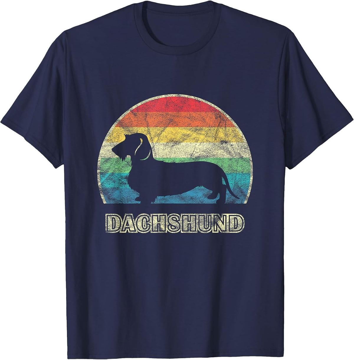 Vintage Wirehaired Dachshund T-Shirt - Navy Blue