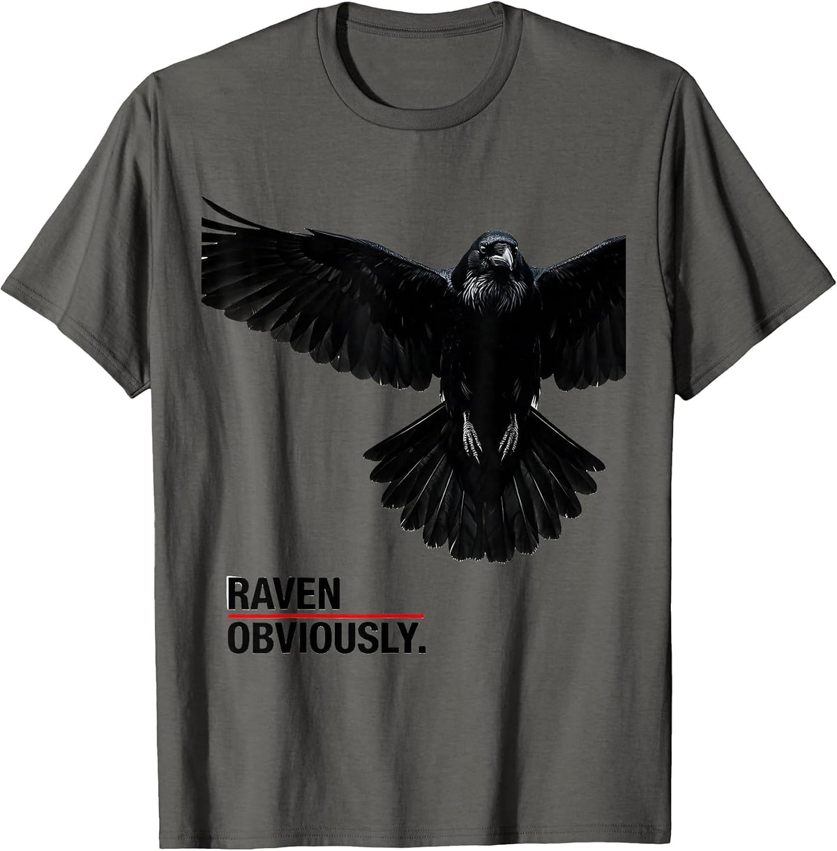 Men's Raven Obviously Dark Humor Crow Lover Bird Nerd Gift T-Shirt - Asphalt Grey