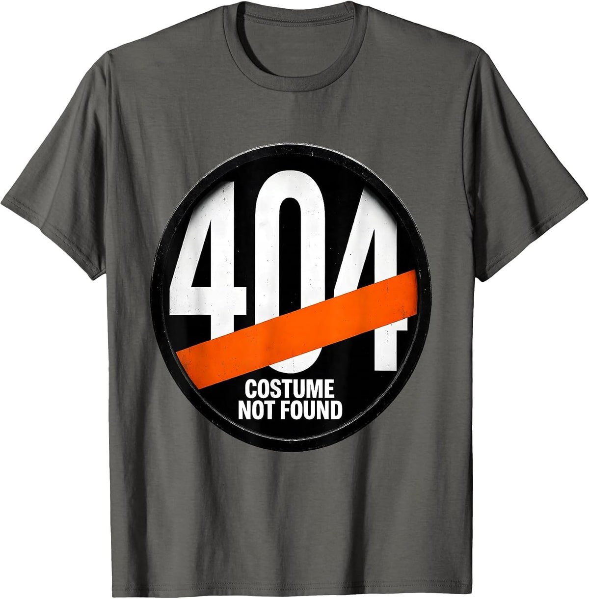 Men's 404 Error Costume Not Found Brutalist Geek Humor Halloween T-Shirt - Asphalt Grey