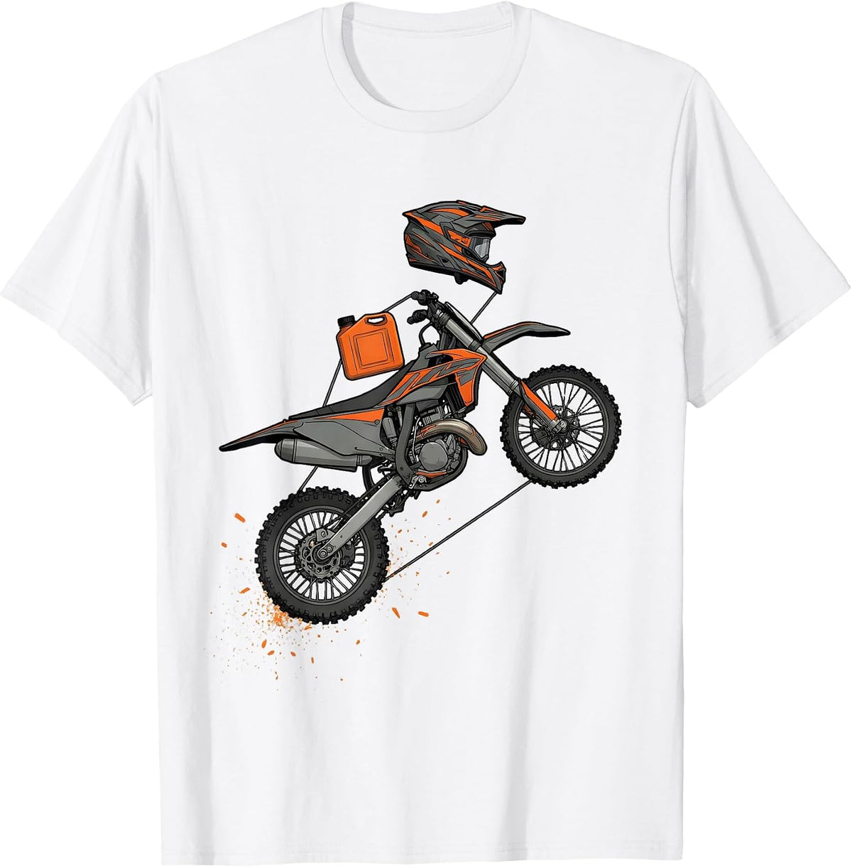 Dirt Bike Exploded View Technical Motocross Rider T-Shirt - White