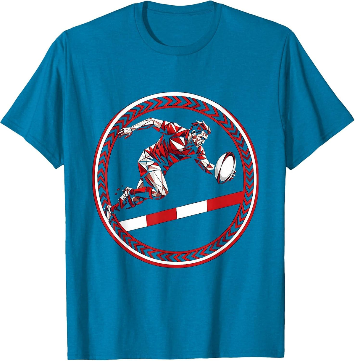 Rugby Try Line Dive Graphic Tee T-Shirt - Sapphire Blue