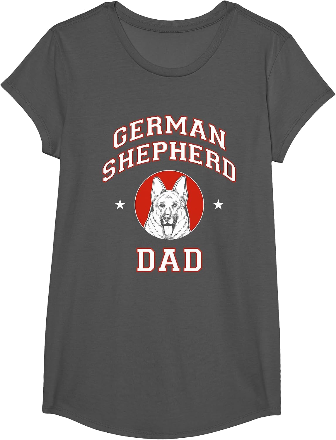 German Shepherd Dad Dog Father T-Shirt - Girls Asphalt Grey