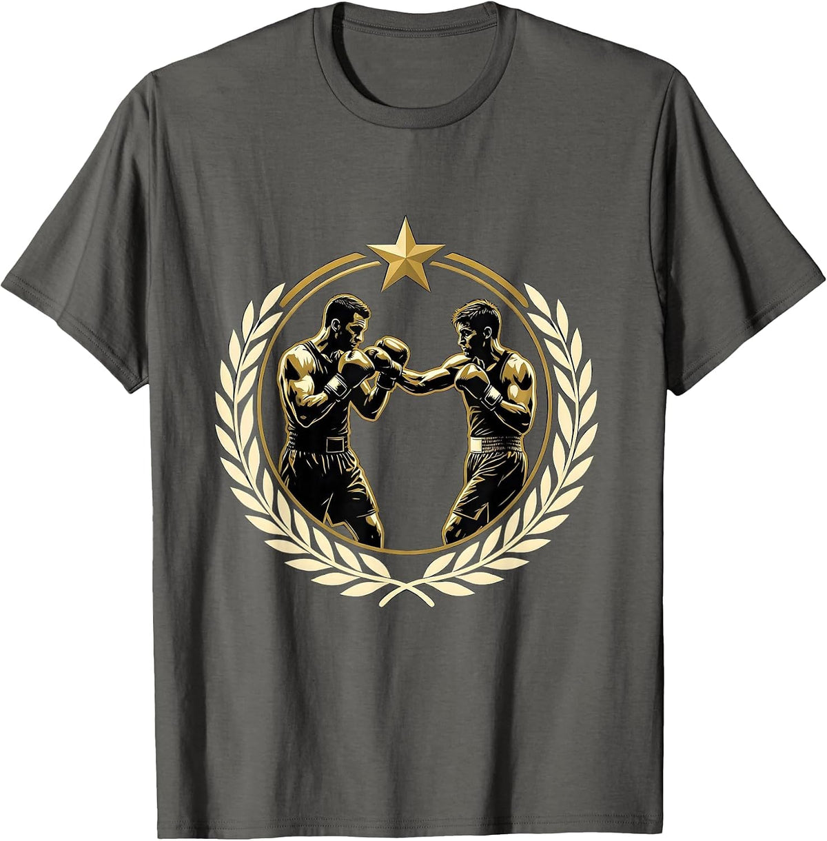 Boxing Trainer Holding Pads Sparring Graphic T-Shirt - Asphalt Grey