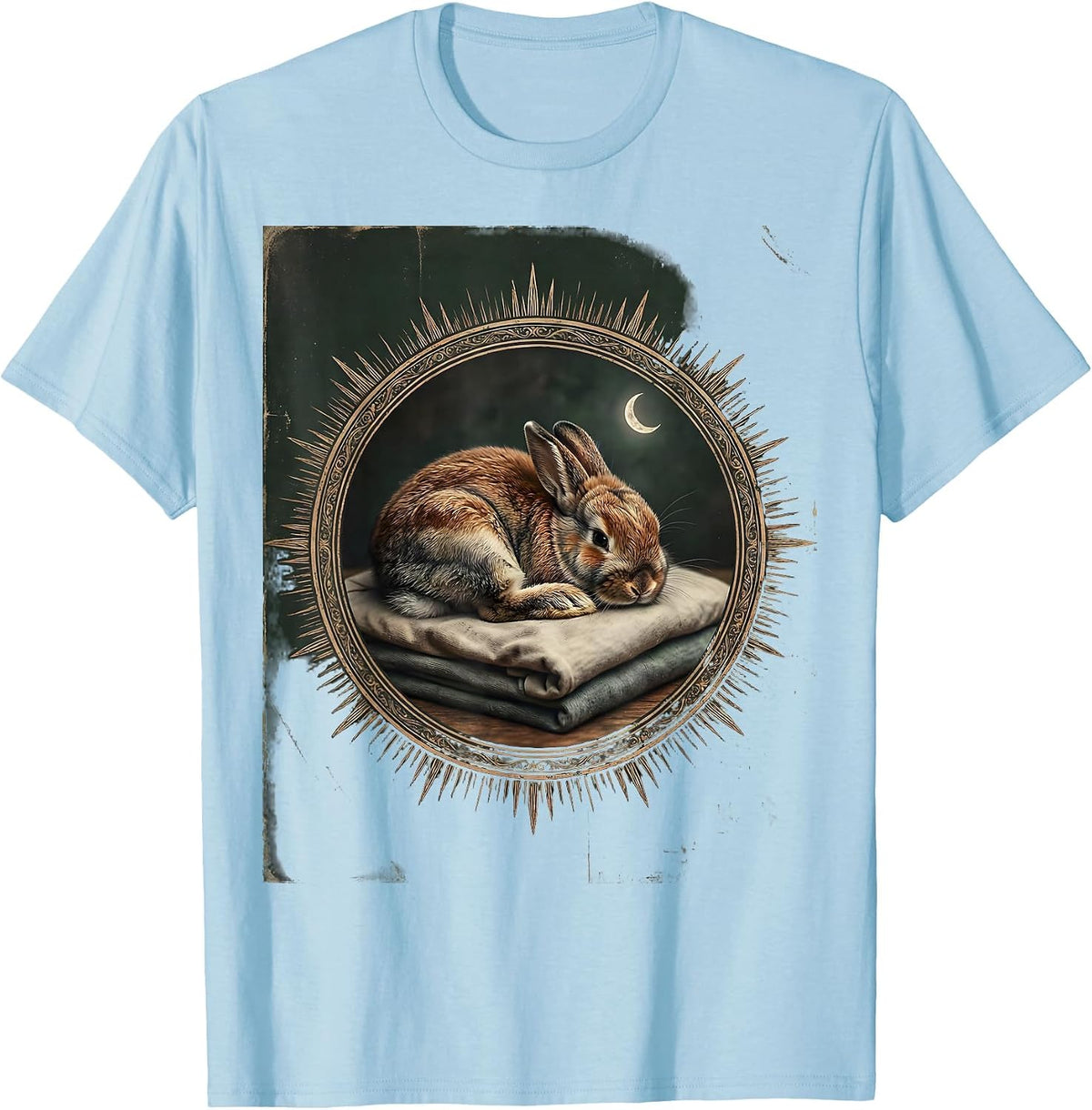 Men's Sleeping Holland Lop Vintage Pet Lover Cozy T-Shirt - Baby Blue