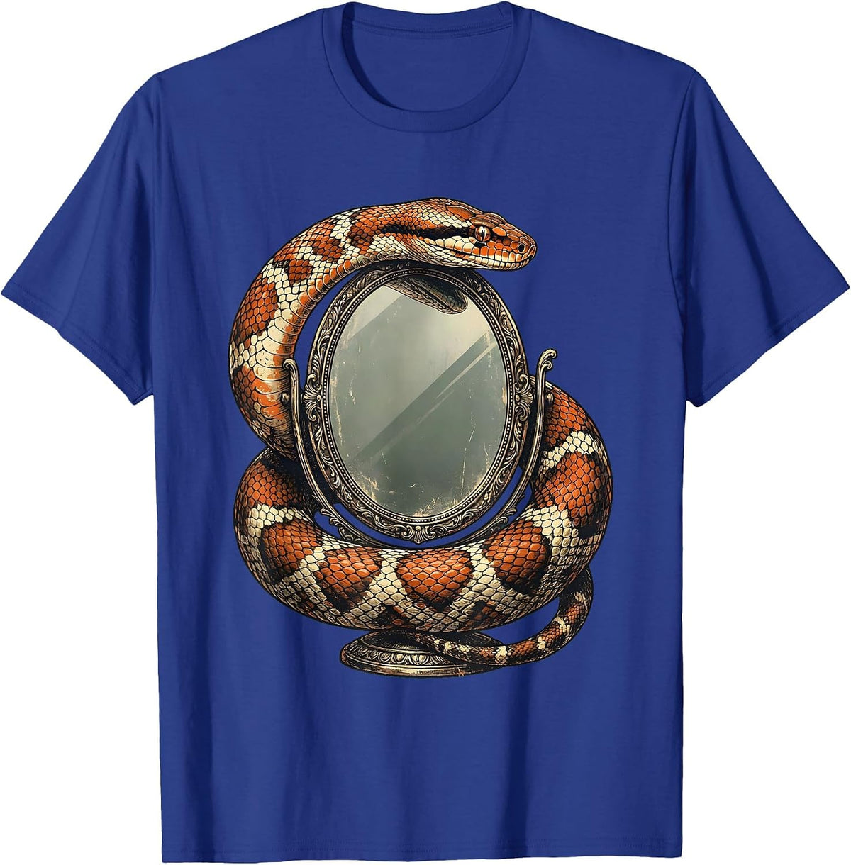 Men's Feminist Snake and Hand Mirror Graphic Tee T-Shirt - Royal Blue