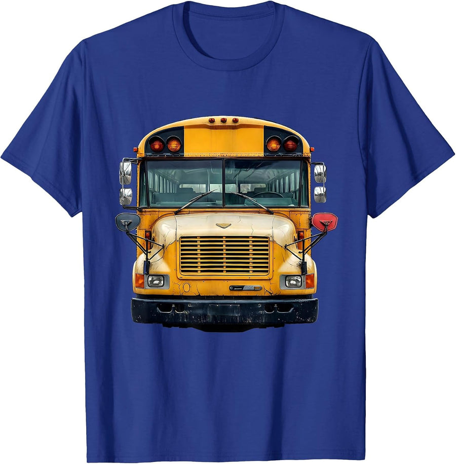 School Bus Driver Distressed Funny Halloween Costume T-Shirt - Royal Blue