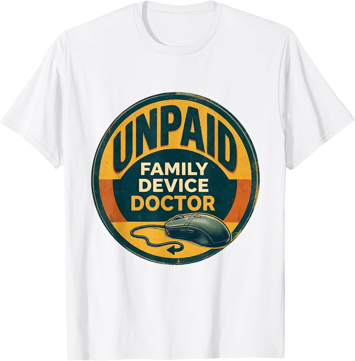 Men's I'm The Family's Unpaid Device Doctor Vintage IT Humor T-Shirt - White