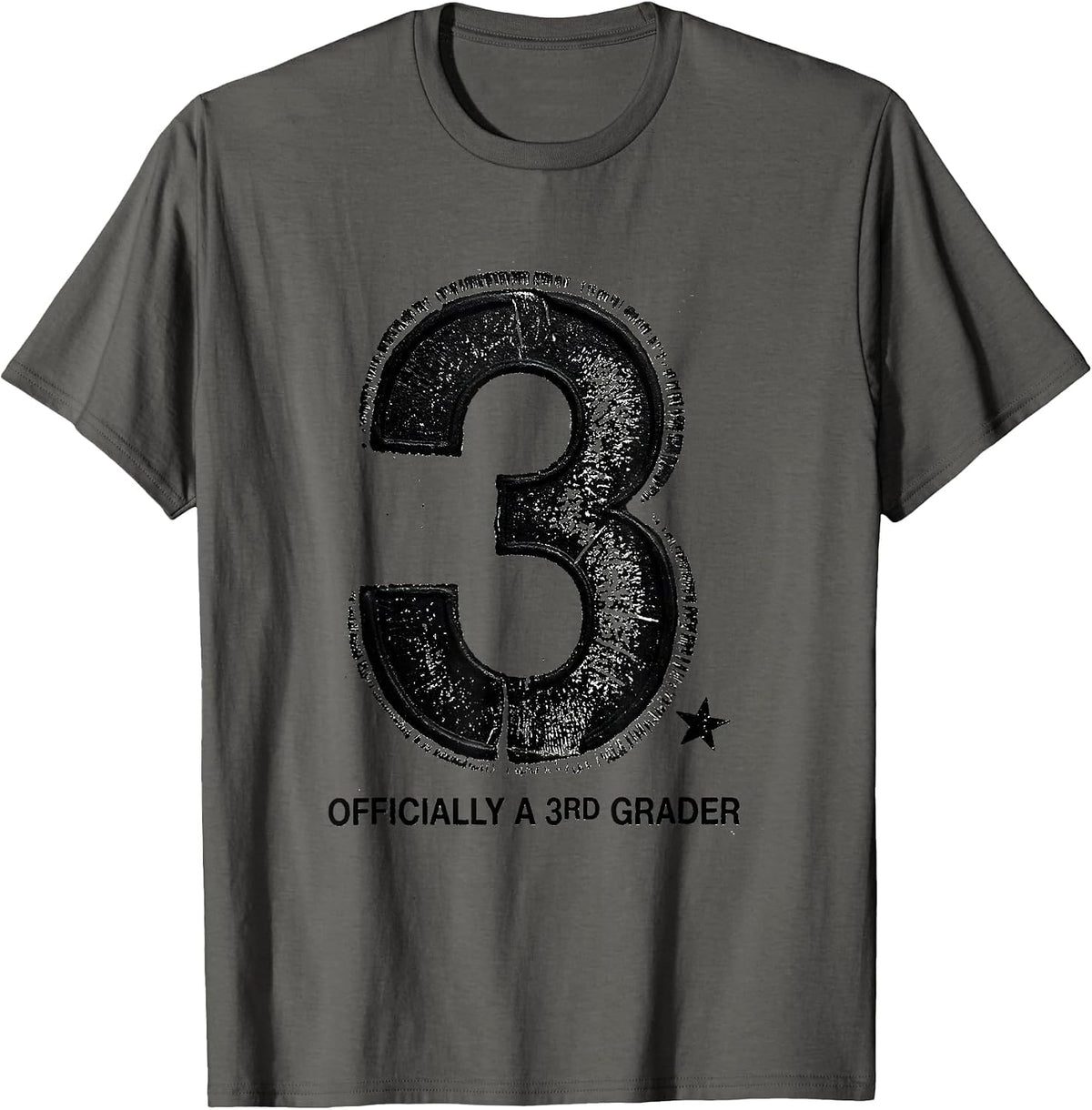 Officially A 3rd Grader Funny Team Third Grade Back T-Shirt - Asphalt Grey