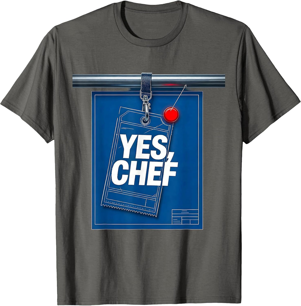 Yes Chef Funny Restaurant Kitchen Staff Sayings for Cooks T-Shirt - Asphalt Grey