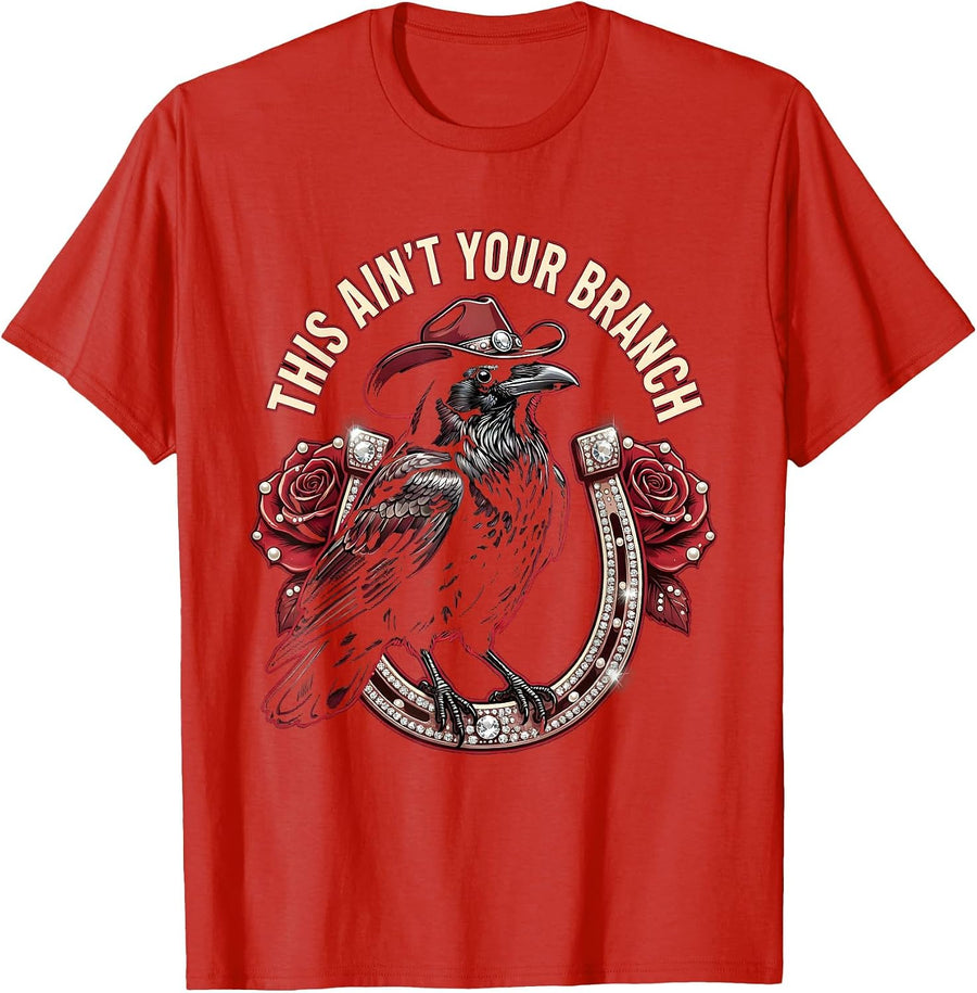 Men's Fawk Off Crow This Ain't Your Branch Design T-Shirt - Red
