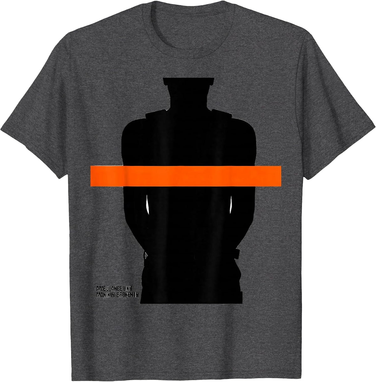 Men's Ambulance Unit Manikin-Broken In Brutalist EMT Paramedic T-Shirt - Dark Heather Grey