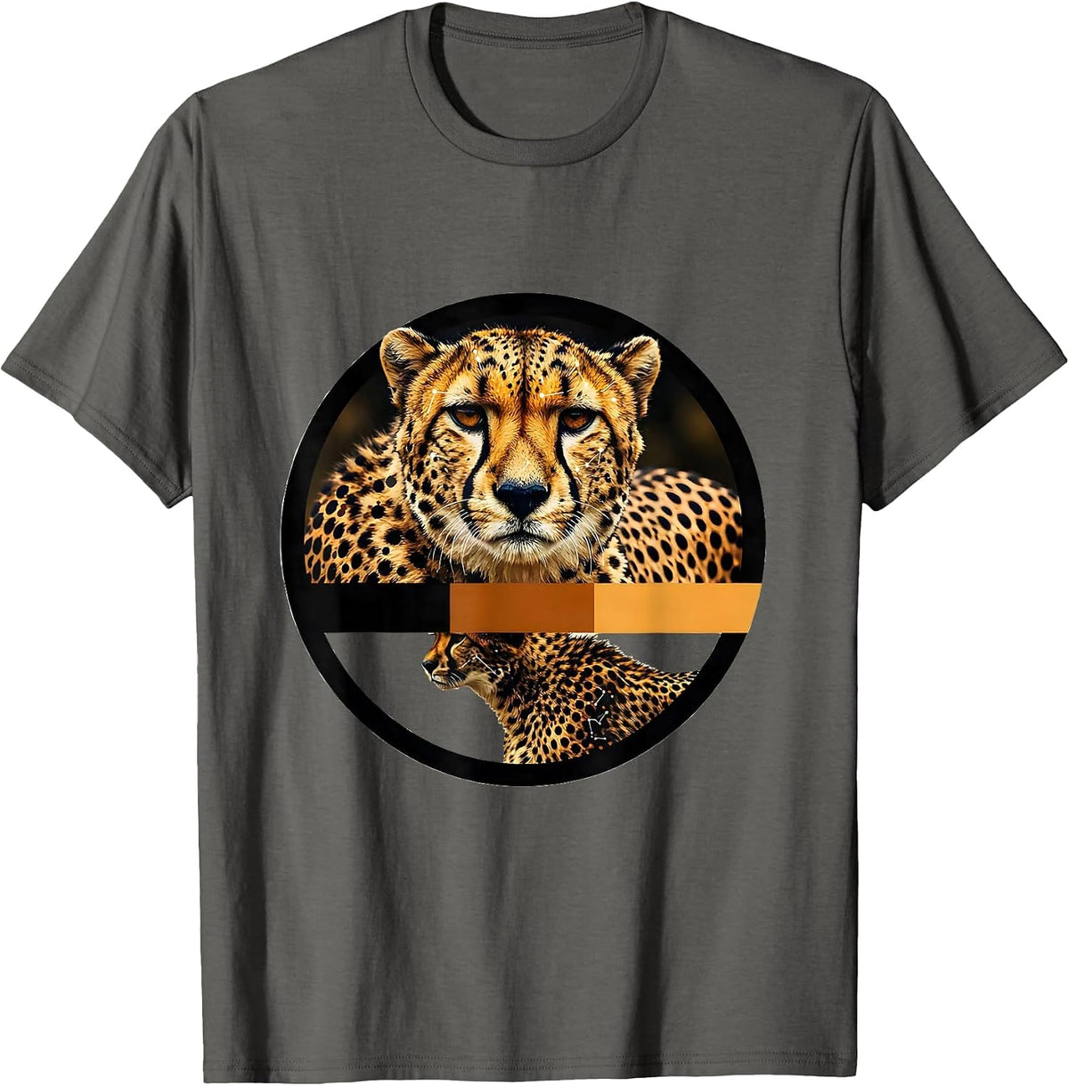 Cheetah Spot Constellation Star Map Animal Print T-Shirt - Asphalt Grey
