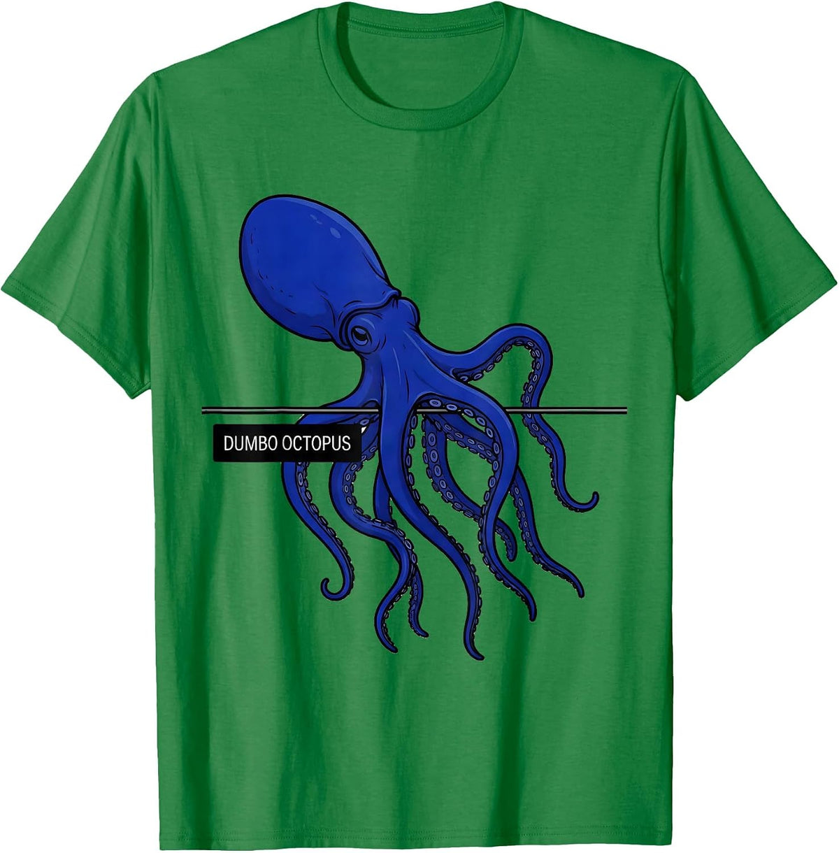 Men's Dumbo Octopus Vintage Ocean Illustration Octopus Lover Gift T-Shirt - Kelly Green