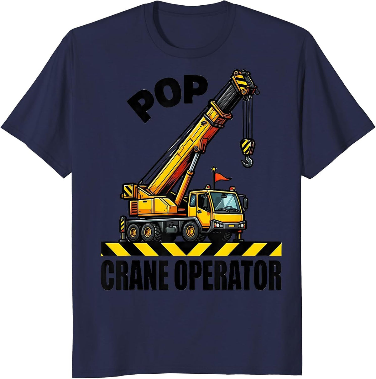 Men's Pop, Crane Operator Funny Construction Crew Toddler Birthday T-Shirt - Navy Blue