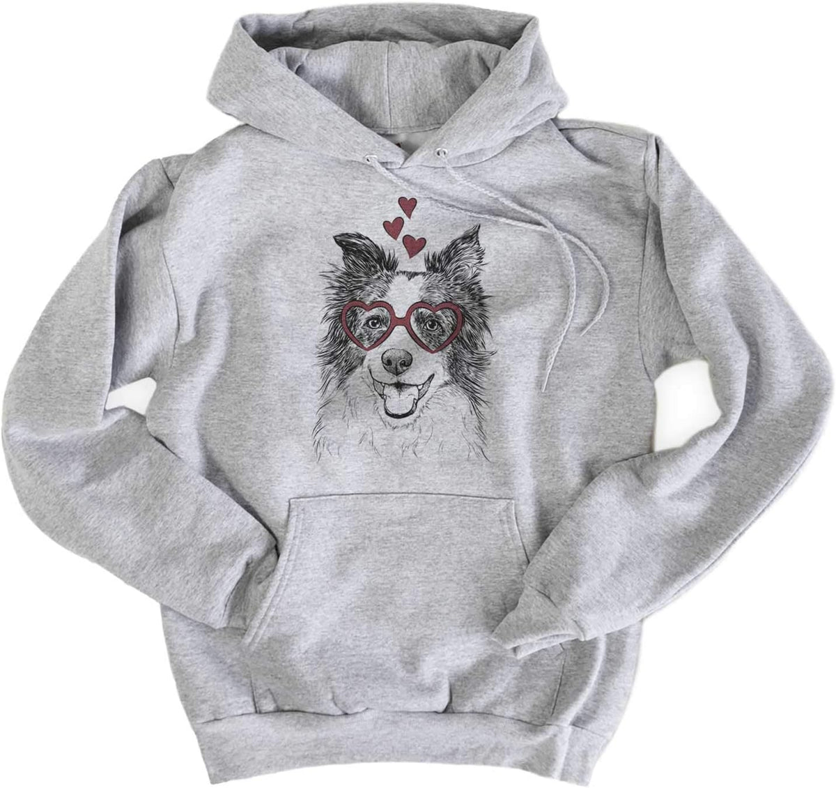 Inkopious Valentine Kylee the Border Collie Dog Triblend T-Shirt - Unisex Pullover Hoodie Sweatshirt