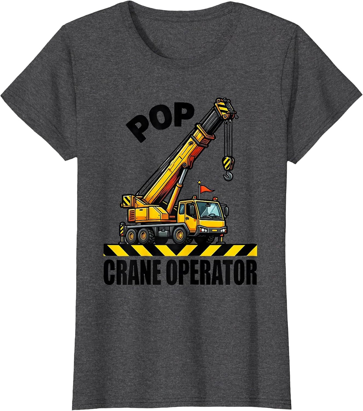 Women's Pop, Crane Operator Funny Construction Crew Toddler Birthday T-Shirt - Dark Heather Grey