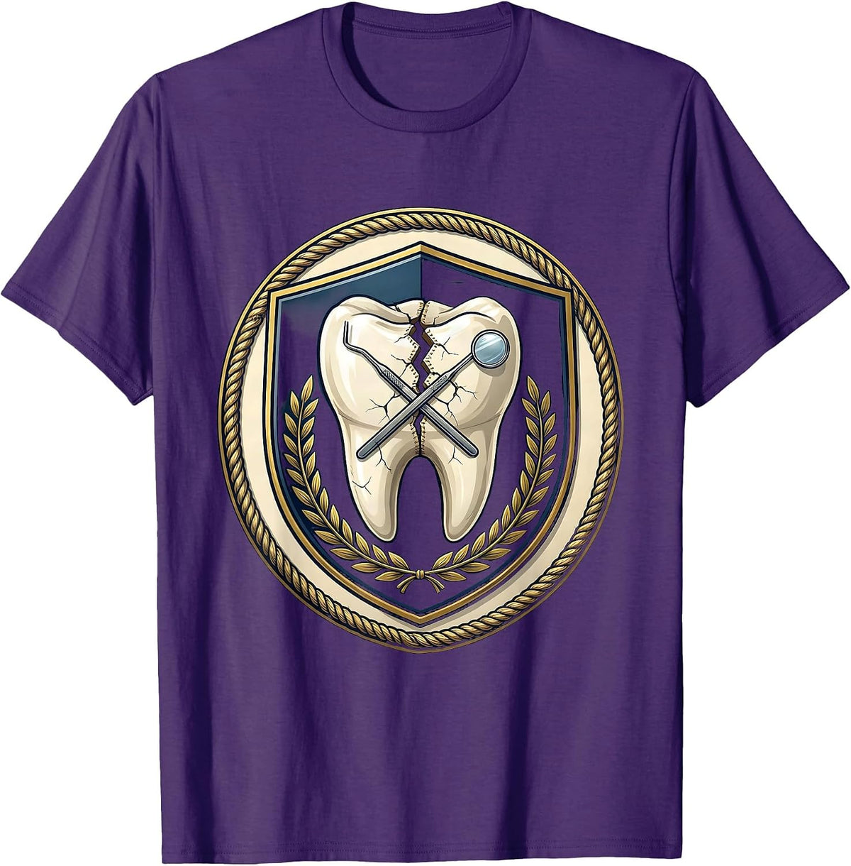 Cracked Molar Repair Dental Assistant Graphic T-Shirt - Purple