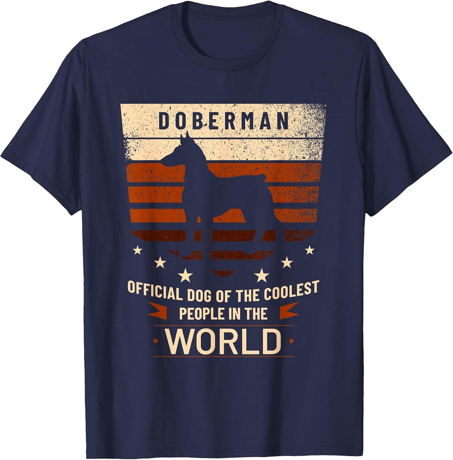 Doberman Official Dog of The Coolest People in The World T-Shirt - Navy Blue
