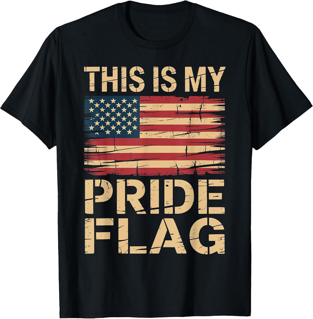 This is My Pride Flag American Pride of the USA T-Shirt - Black