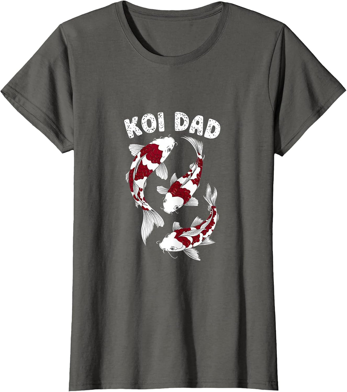 Koi Dad Funny Japanese Koi Fish Lover T-Shirt - Asphalt Grey
