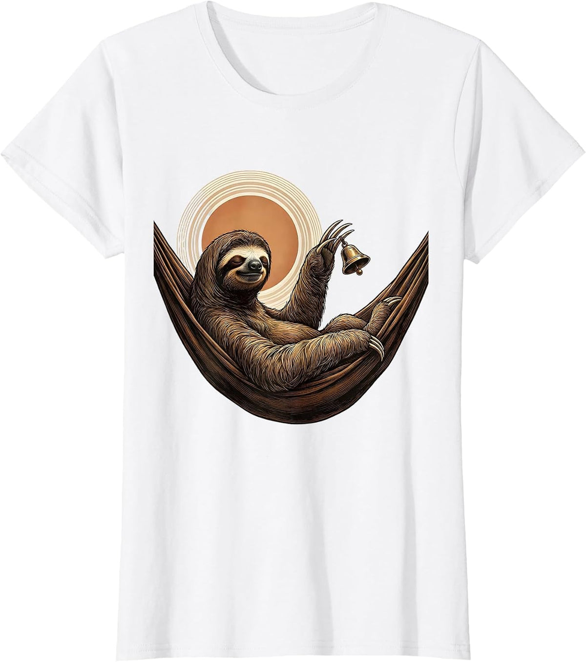 Sloth Hammock Vintage Funny Lazy Humor T-Shirt - White
