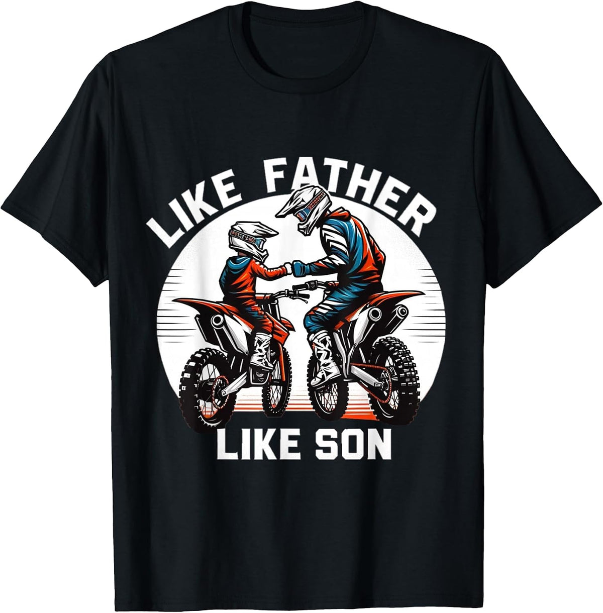 Dirt Bike Family Father Son Motocross Off-Road MX Dad Boys T-Shirt - Black