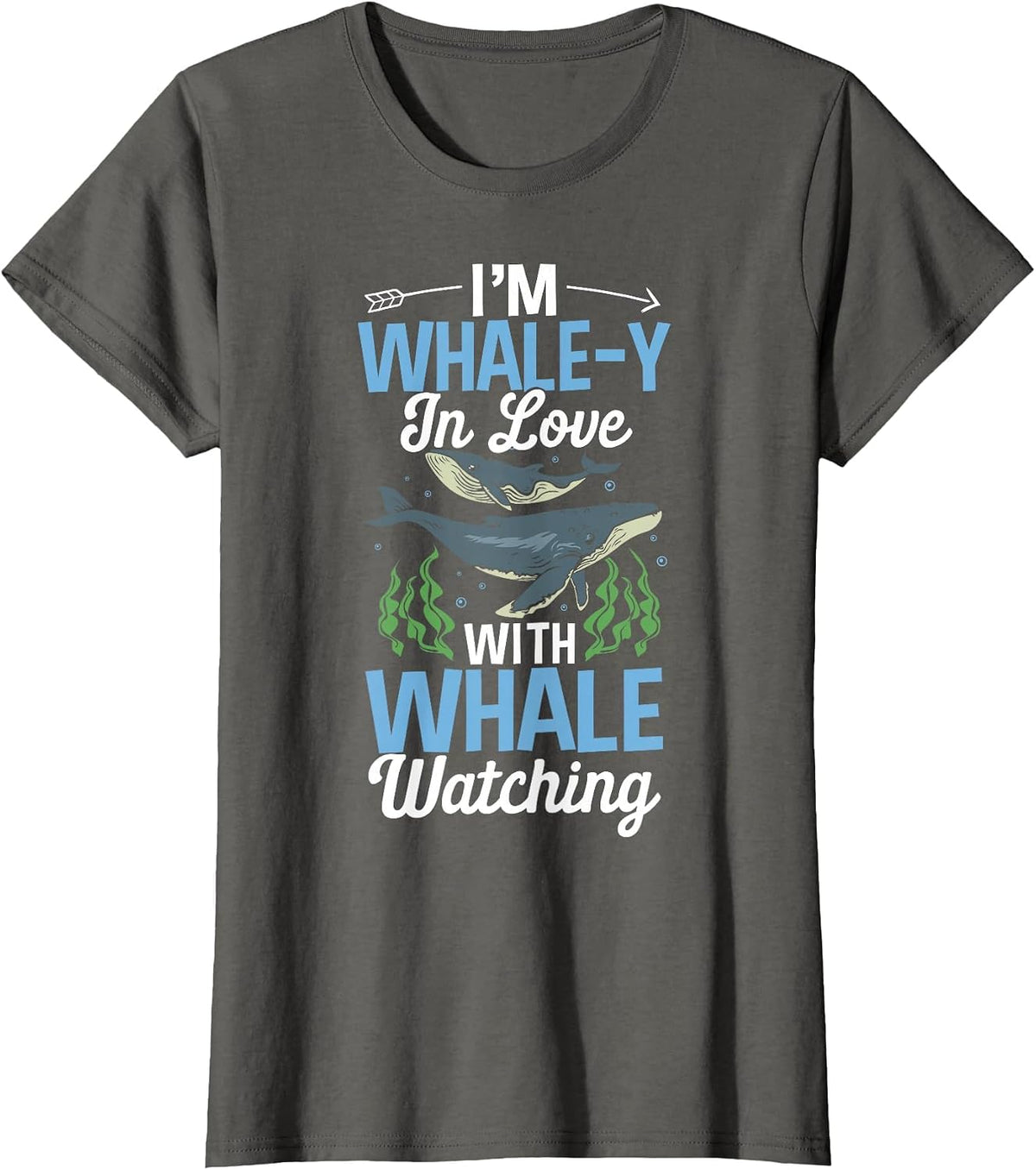 Whale Watcher Marine Aquarist Humpback Orca Whale Watching T-Shirt - Asphalt Grey