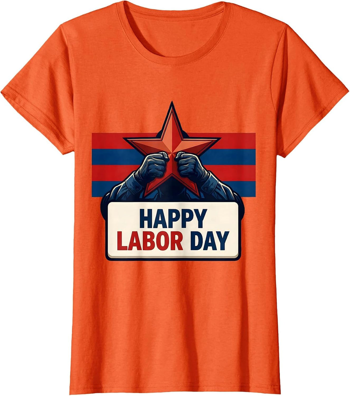 Happy Labor Day Patriotic Americana Tribute Gift T-Shirt - Orange