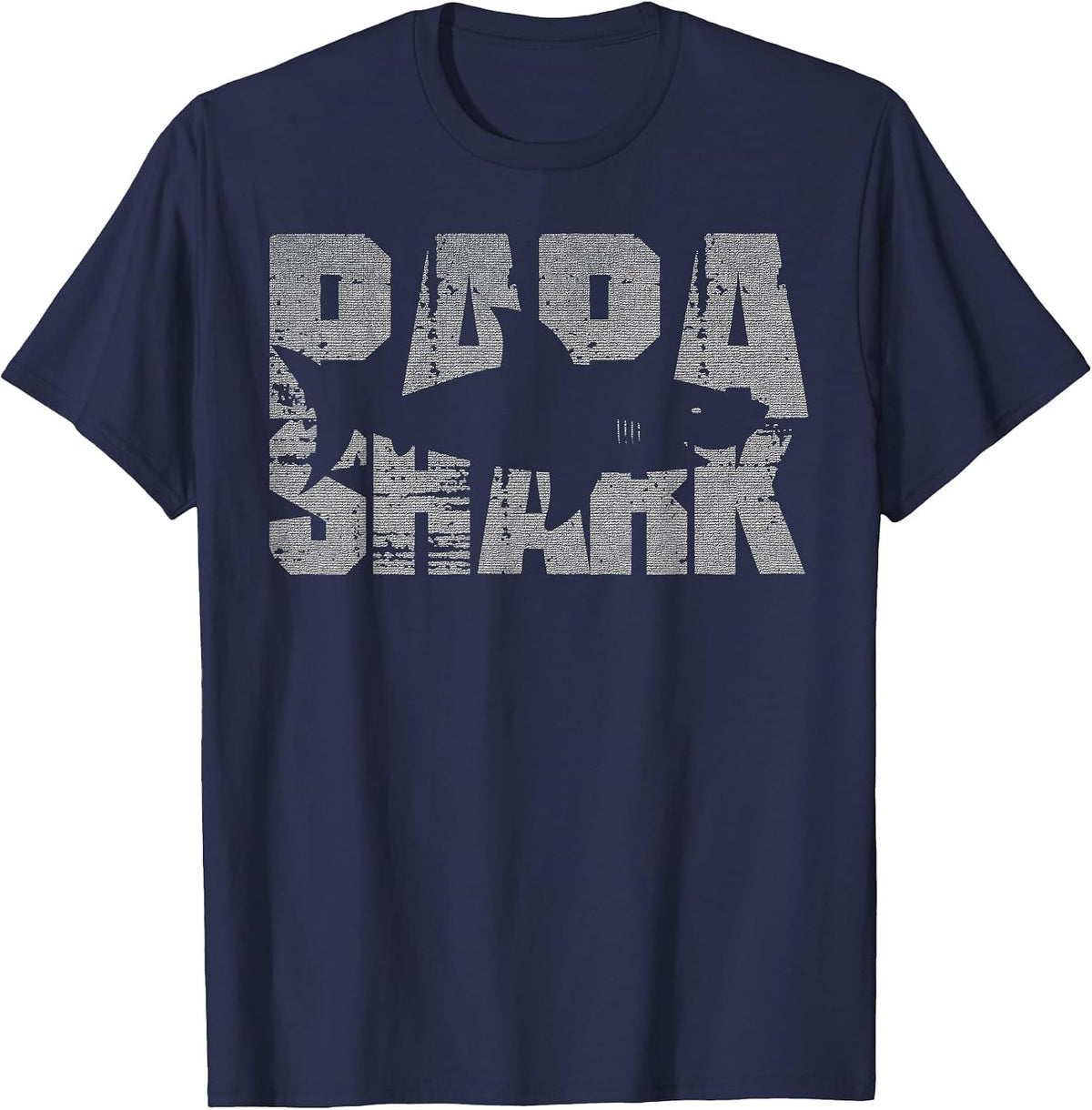 Papa Shark Matching Family Funny Shark Design T-Shirt - Navy Blue