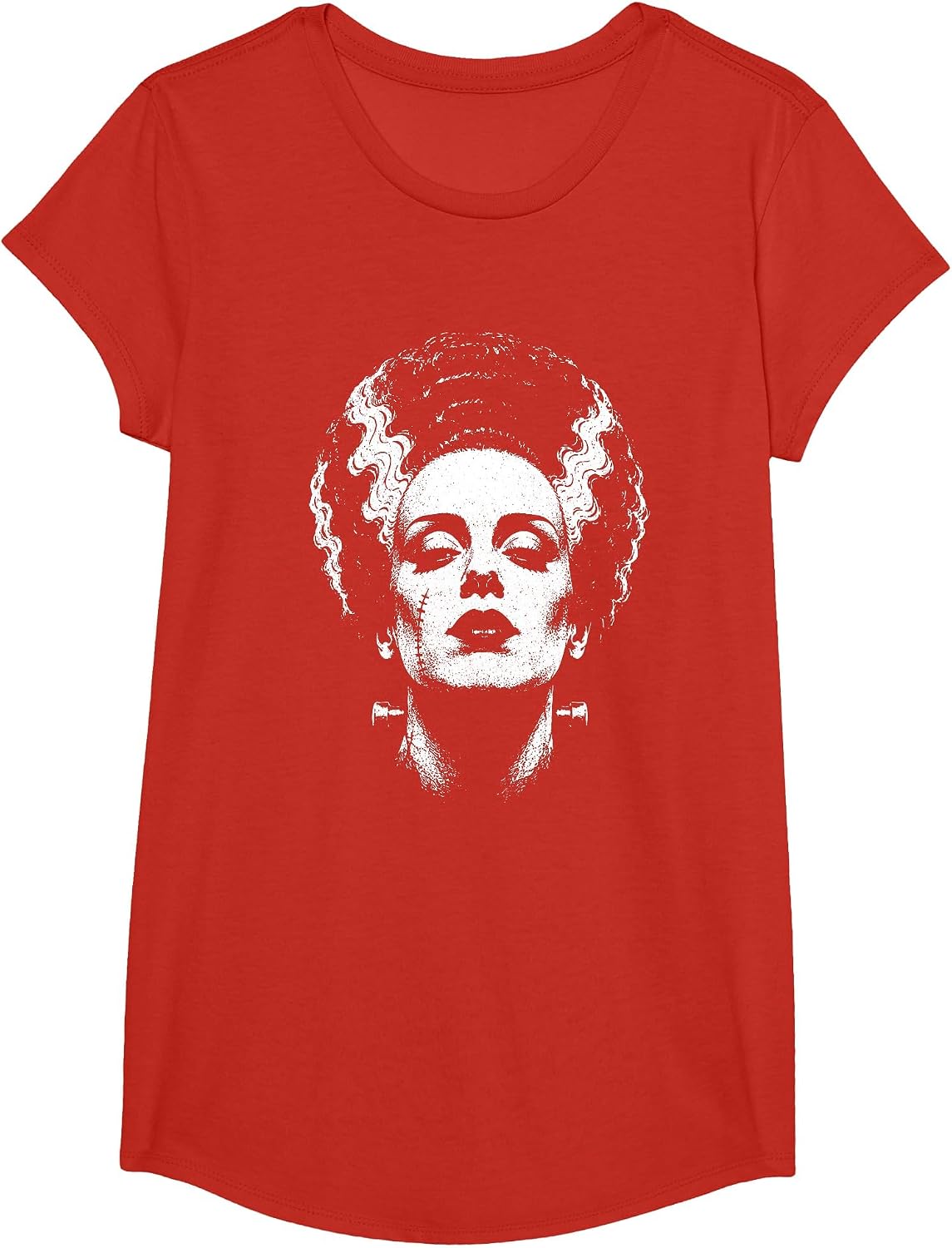 Frankenstein Monster and Bride Halloween Matching Couple T-Shirt - Girls Red