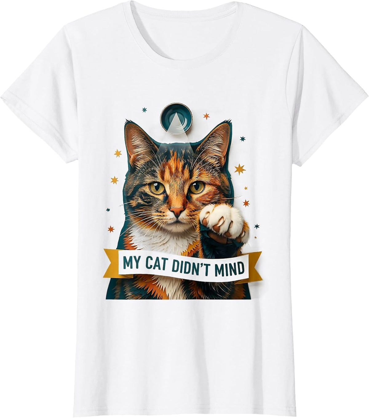 Women's My Cat Didn't Mind Funny Cat UFO Abduction Gift For Cat T-Shirt - White