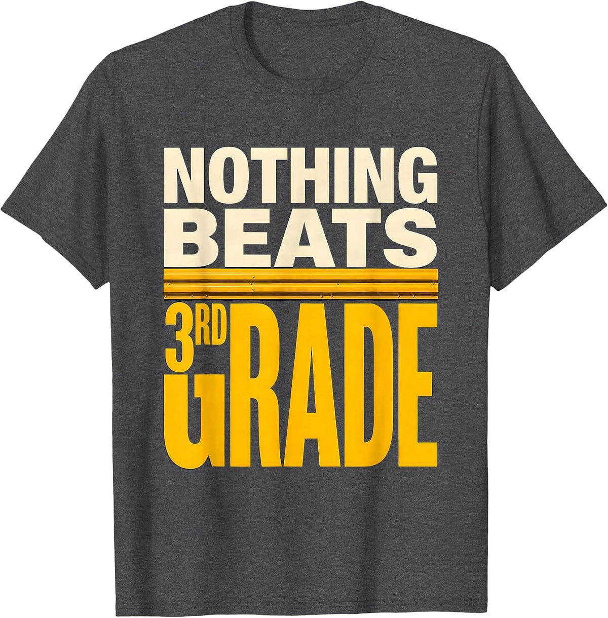 Nothing Beats 3rd Grade Back to School Rock Paper Scissors T-Shirt - Dark Heather Grey