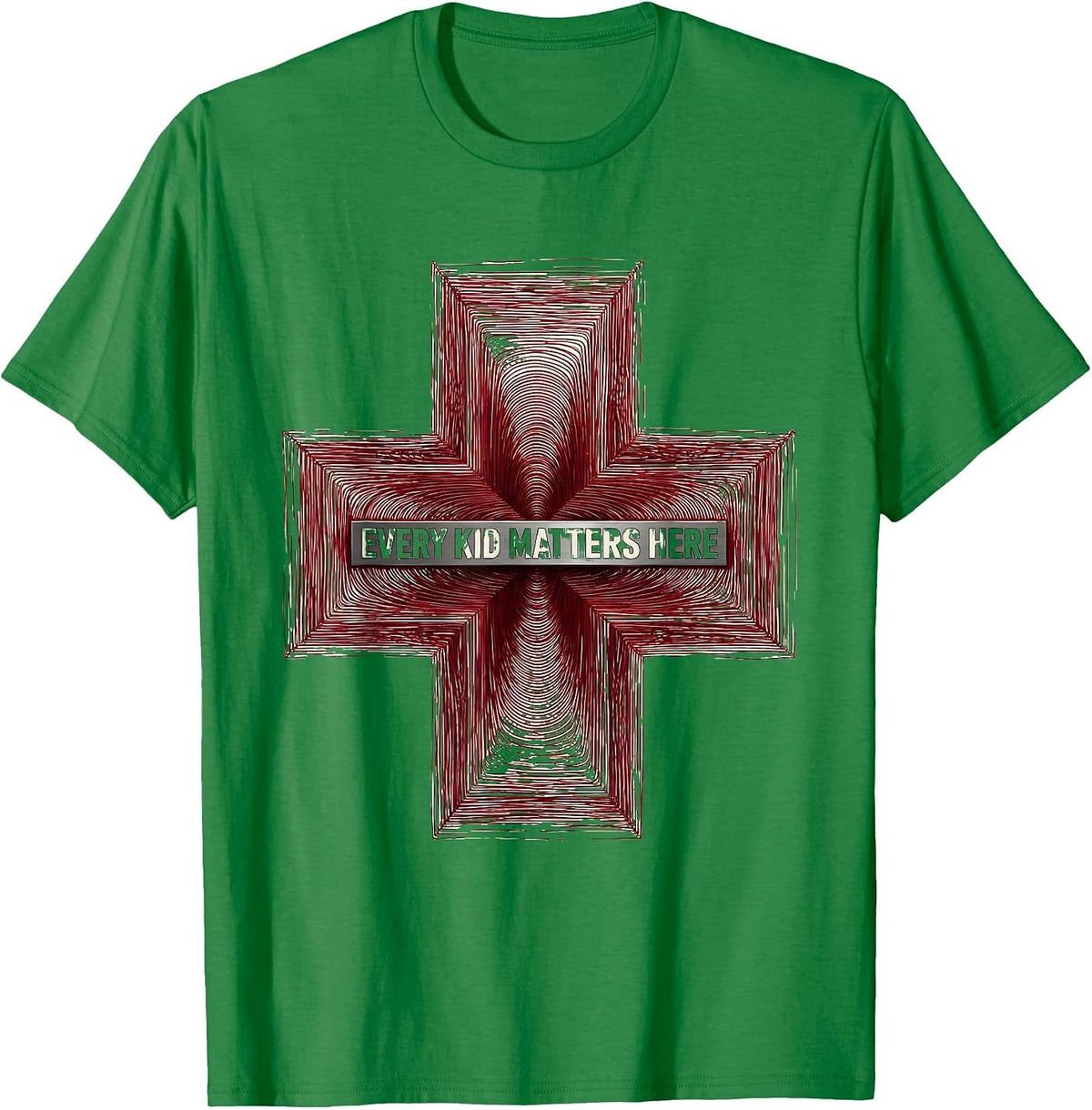 Men's Every Kid Matters Here School Nurse Design T-Shirt - Kelly Green