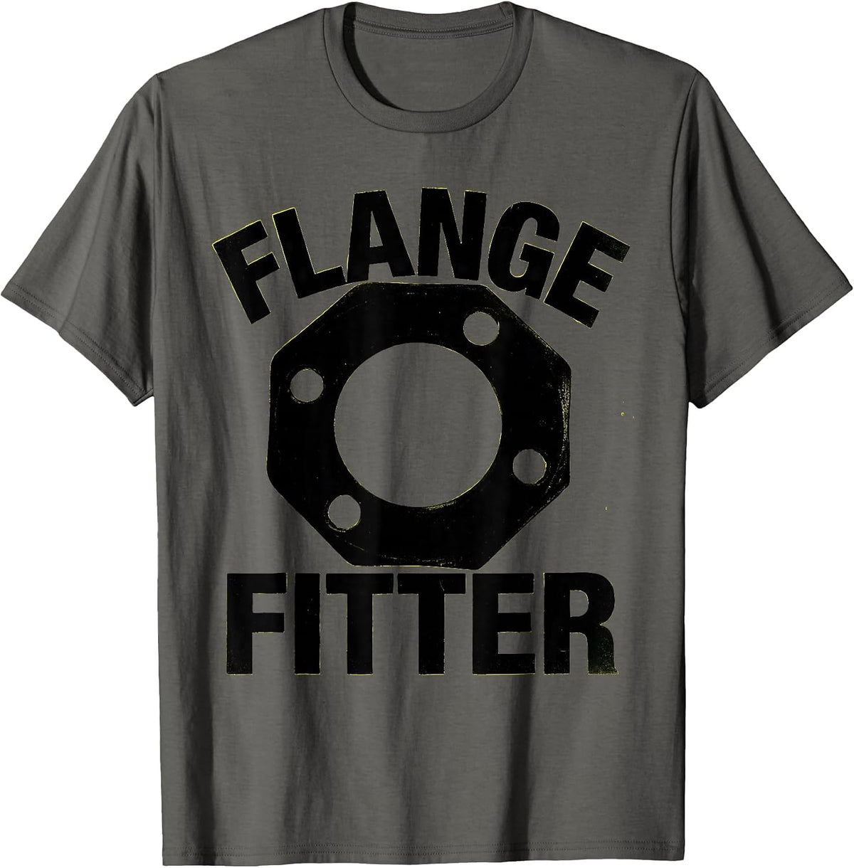 Men's Flange Fitter Funny Plumber Pipefitter Occupational Humor T-Shirt - Asphalt Grey