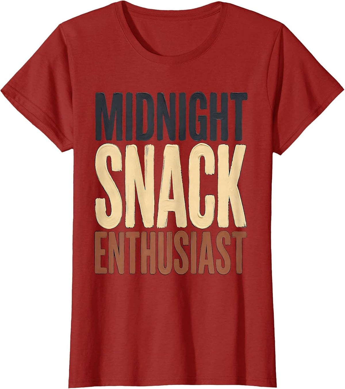 Women's Midnight Snack Enthusiast Raccoon Design T-Shirt - Cranberry Red