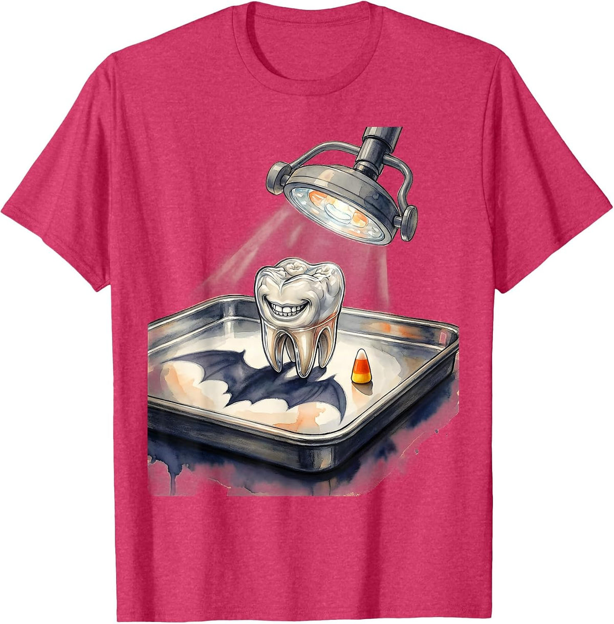 Smiling Molar Halloween Dentist Dental Humor Costume T-Shirt - Red Heather