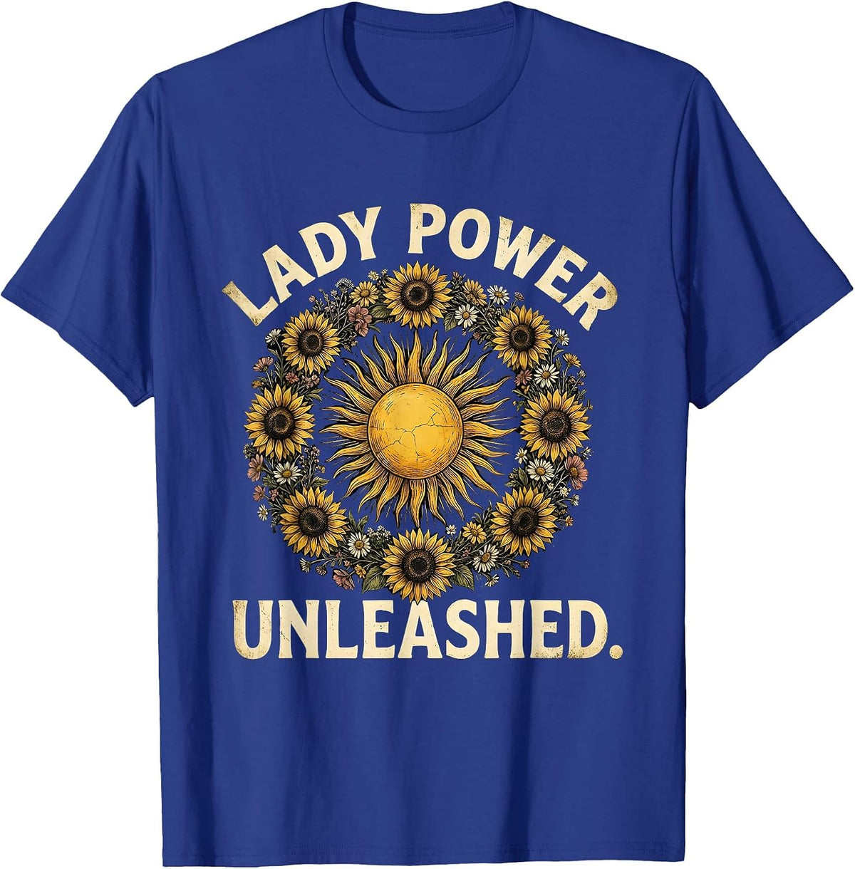 Do It Lady Power Unleashed Empowerment Design T-Shirt - Royal Blue