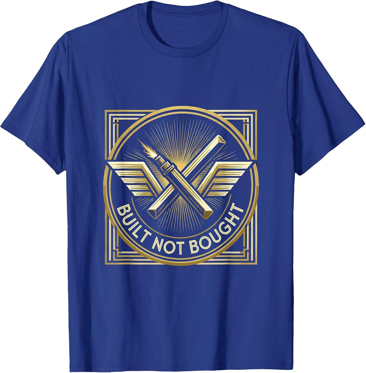 Built Not Bought Welding Graphic Design T-Shirt - Royal Blue