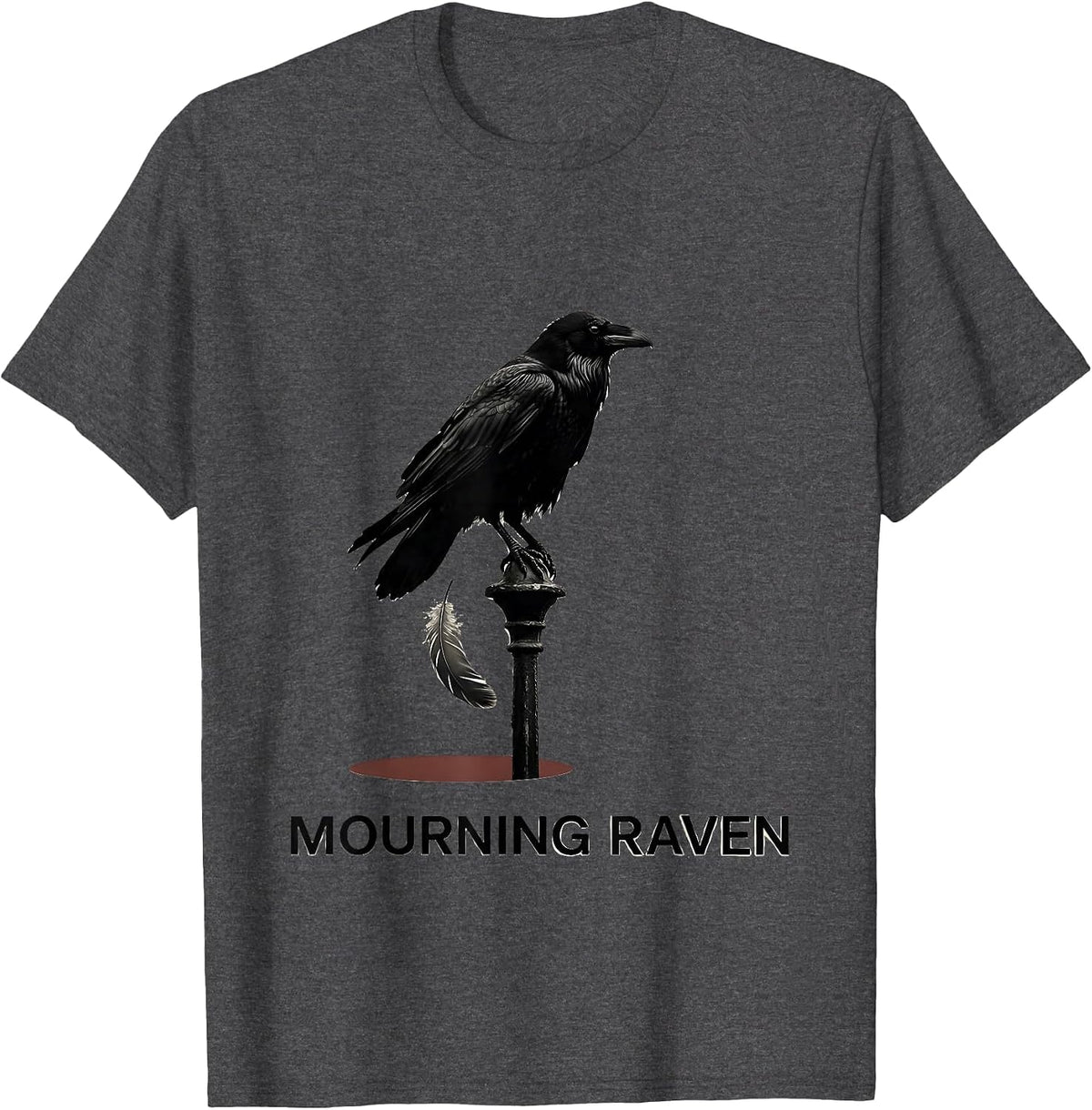Men's Mourning Raven Minimalist Gothic Raven Lover Vintage T-Shirt - Dark Heather Grey