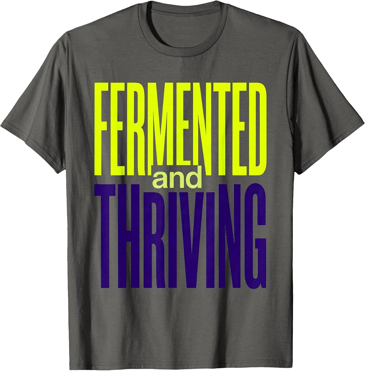 Men's Fermented and Thriving Pickle Lover Design T-Shirt - Asphalt Grey