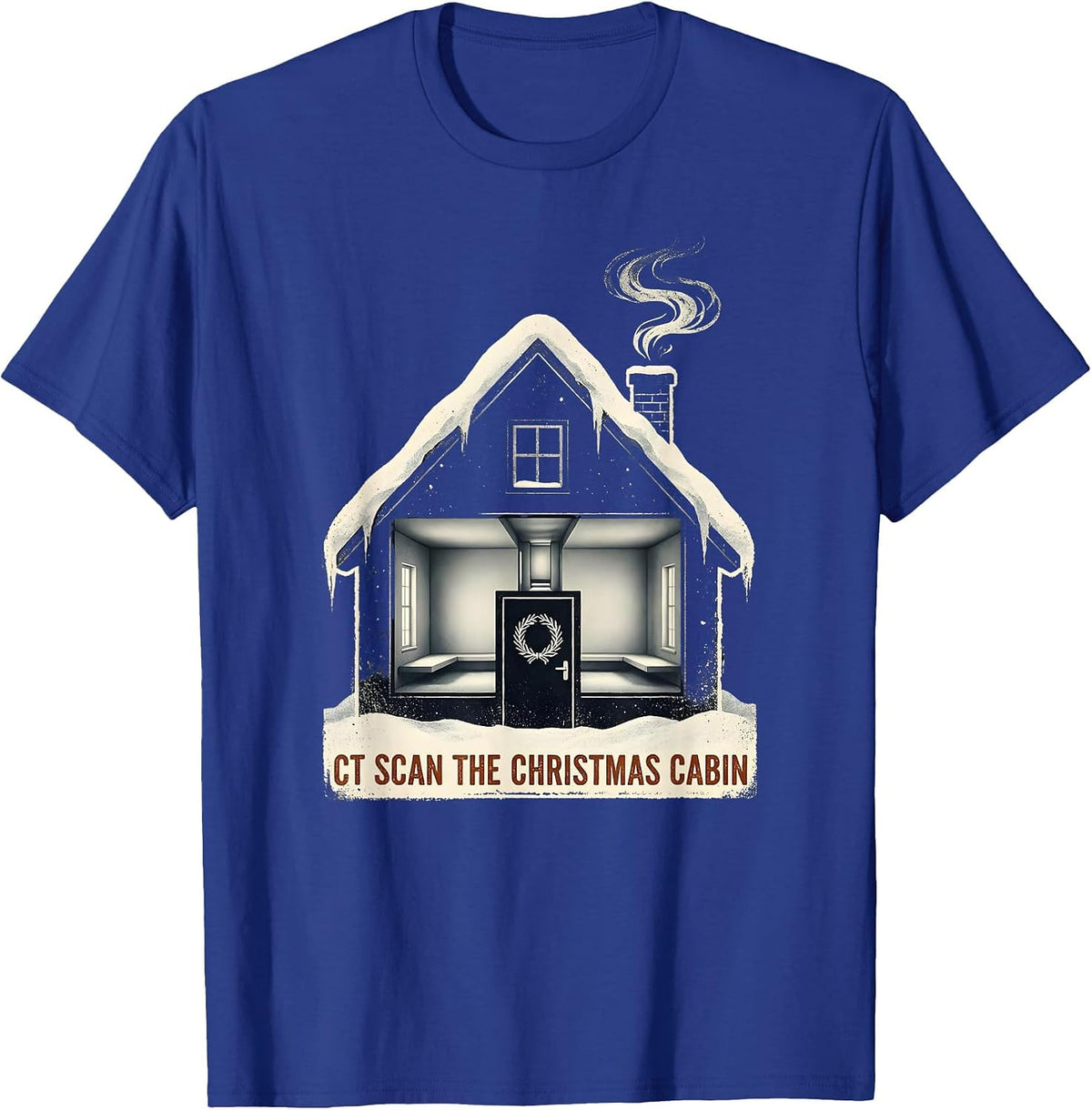 Men's CT Scan The Christmas Cabin Rubber Stamp Radiology Tech T-Shirt - Royal Blue
