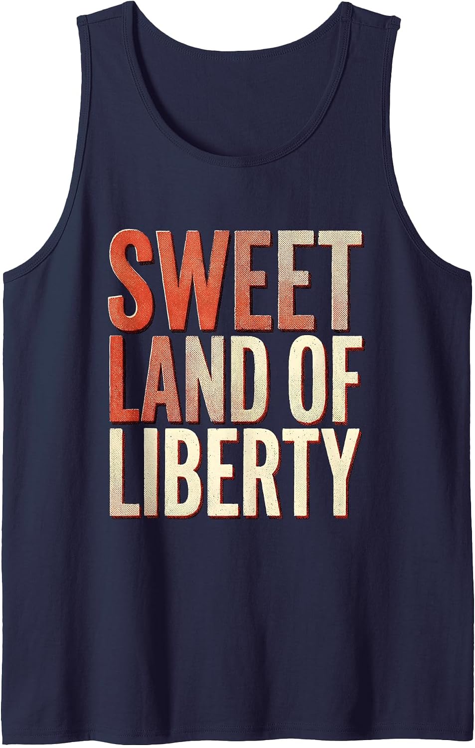 Sweet Land of Liberty American Pride Design Tank Top - Navy Blue