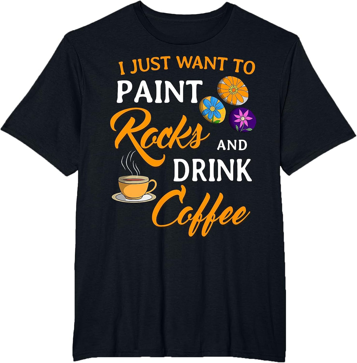 Rock Painting Cave Drawing Painter Parietal Art Coffee Lover T-Shirt - Black