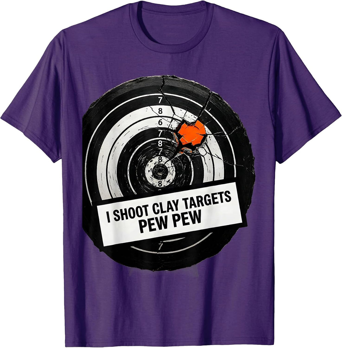 Men's I Shoot Clay Targets Pew Pew Funny Gun Enthusiast Gift T-Shirt - Purple